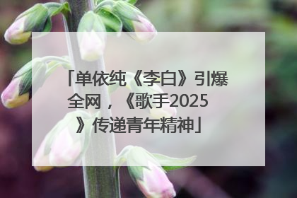 单依纯《李白》引爆全网，《歌手2025》传递青年精神